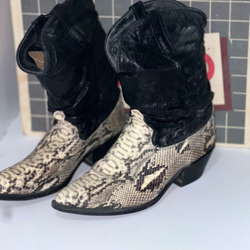Snake skin cowboy boots!